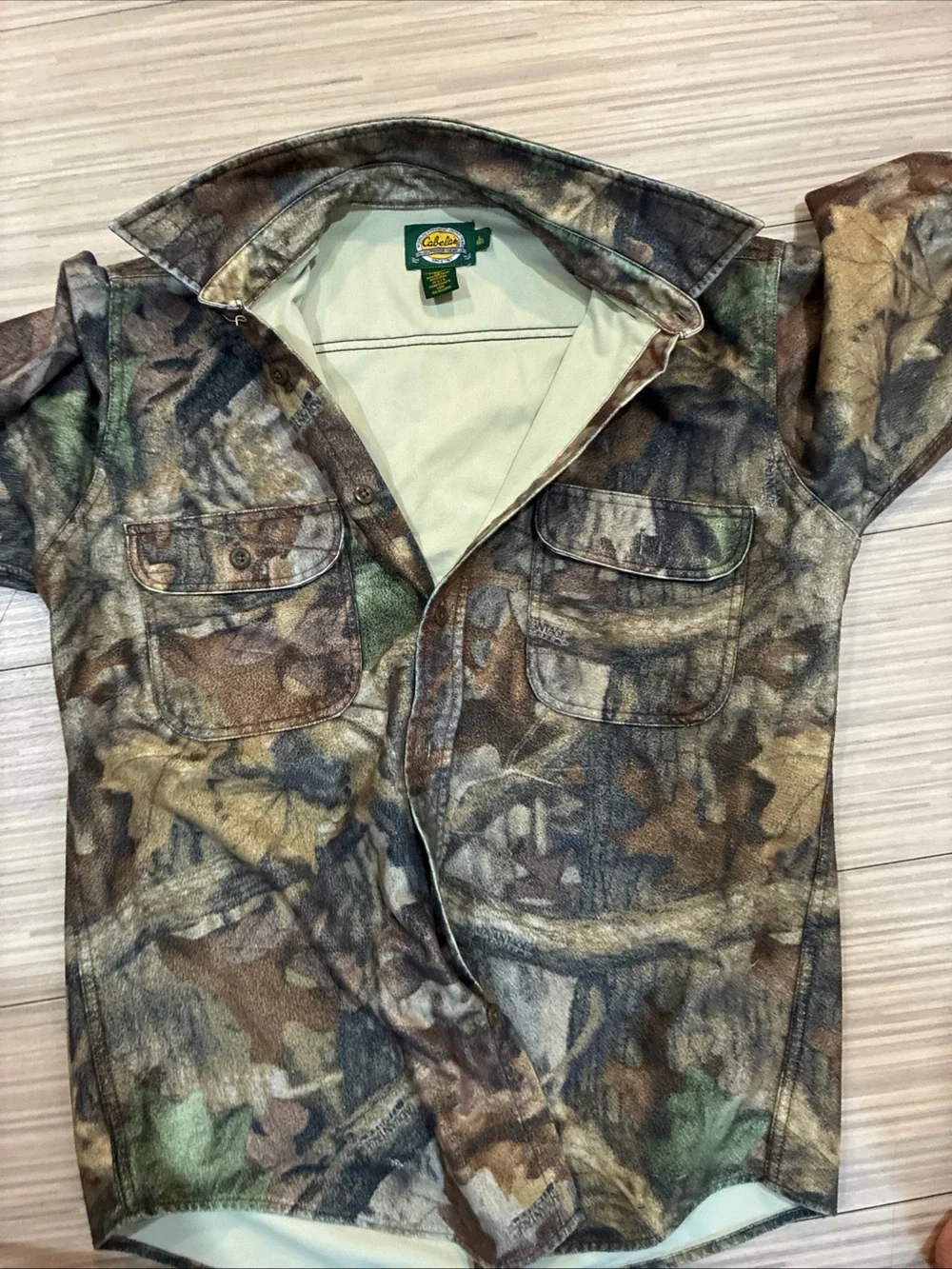 Cabela's Men's Camo Button-Up Shirt Jacket - Brown Green Tan